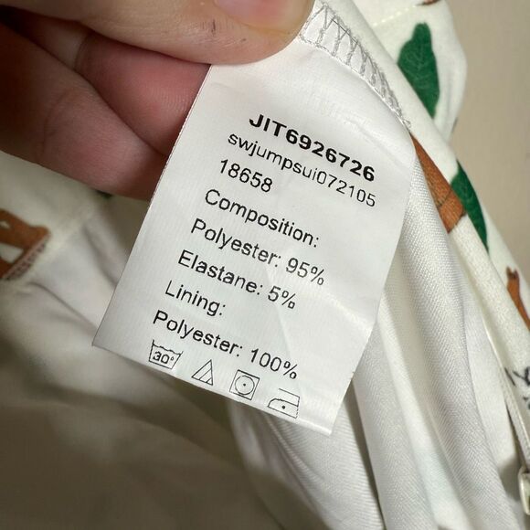 SHEIN Short Sleeve White Flare Jumpsuit Size XS My Body My Rules Buton Up - Picture 11 of 12